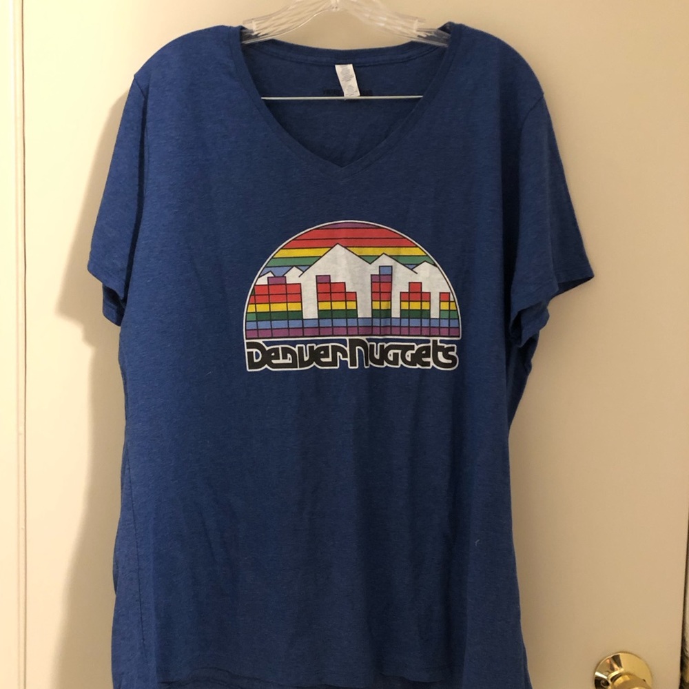Denver Nuggets Vintage-Style Blue Graphic Tee